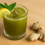 Japanese Mounjaro Recipe – Matcha, Lemon & Ginger Detox Drink Japanese Mounjaro Recipe detox drink made with matcha, lemon, and ginger in a glass cup