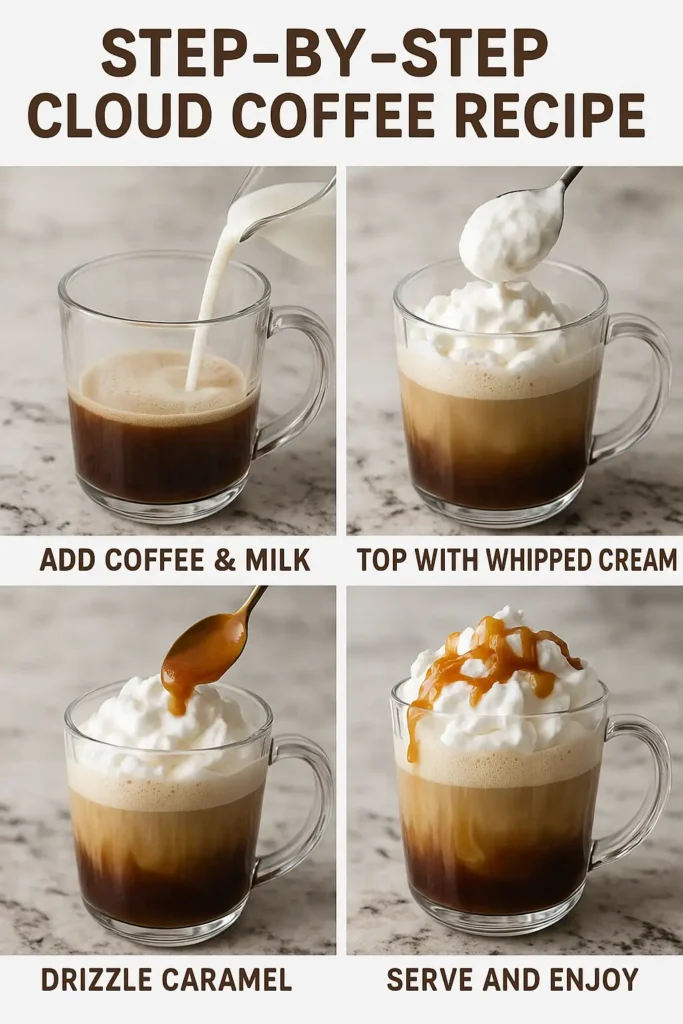 Cloud Coffee 5 step by step cloud coffee recipe