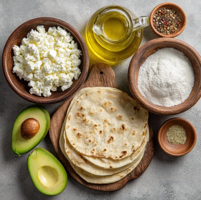 Avocado Cottage Cheese Quesadilla 5 top view of avocado cottage cheese tortillas