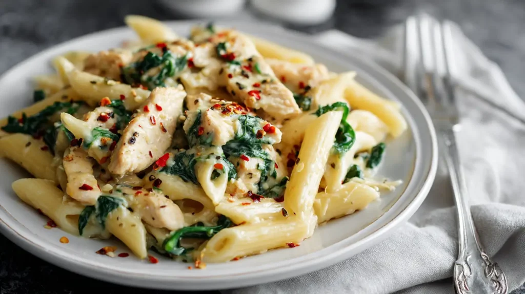 Easy Chicken Alfredo Recipe with Jar Sauce 10 Chicken Alfredo Pasta with Spinach – Easy High Protein Dinner