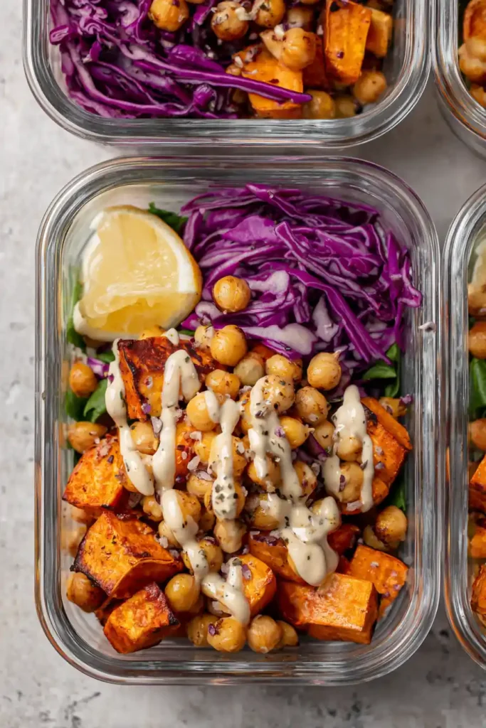 Vegan Meal Prep Ideas: Smart Recipes to Eat Vegan All Week 3 Vegan chickpea Buddha bowl with sweet potato – perfect meal prep lunch