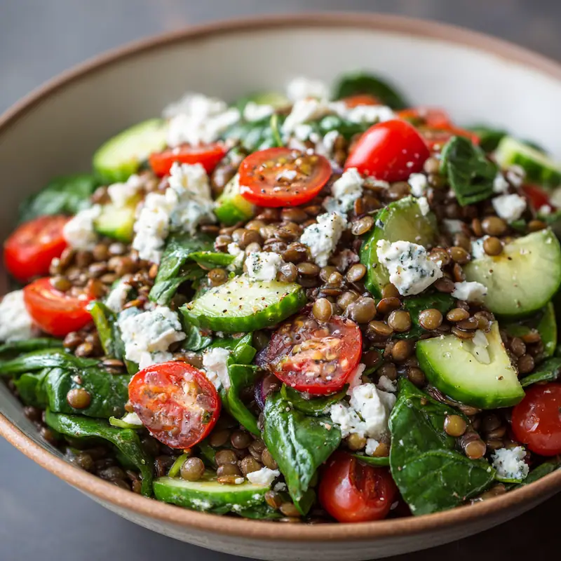 Cold Spinach Lentil Salad