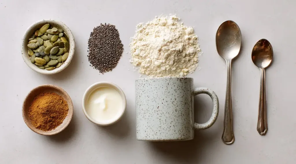 Bariatric Seed Mug Cake Recipe: A Warm, Protein-Packed Treat for Post-Op Healing 2 Essential Ingredients for Bariatric Seed Mug Cake – Chia Pumpkin Yogurt and More