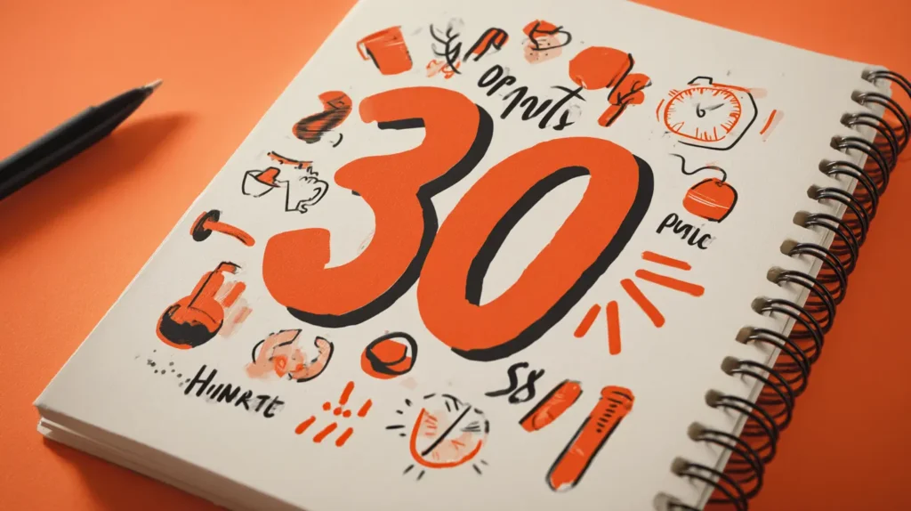 30-30-30 Diet: Complete Guide to This Viral Weight Loss Method 1 Visual breakdown of the 30 30 30 weight loss method in a hand drawn journal style 1