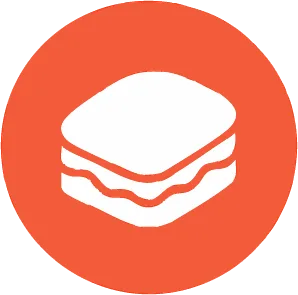 Icon of a sandwich inside an orange circle representing the No-Cook Recipes category