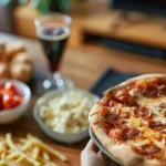 College student gamer eating cheap budget meal in dorm