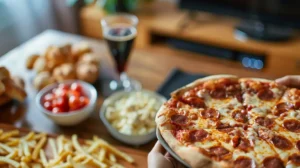 College student gamer eating cheap budget meal in dorm