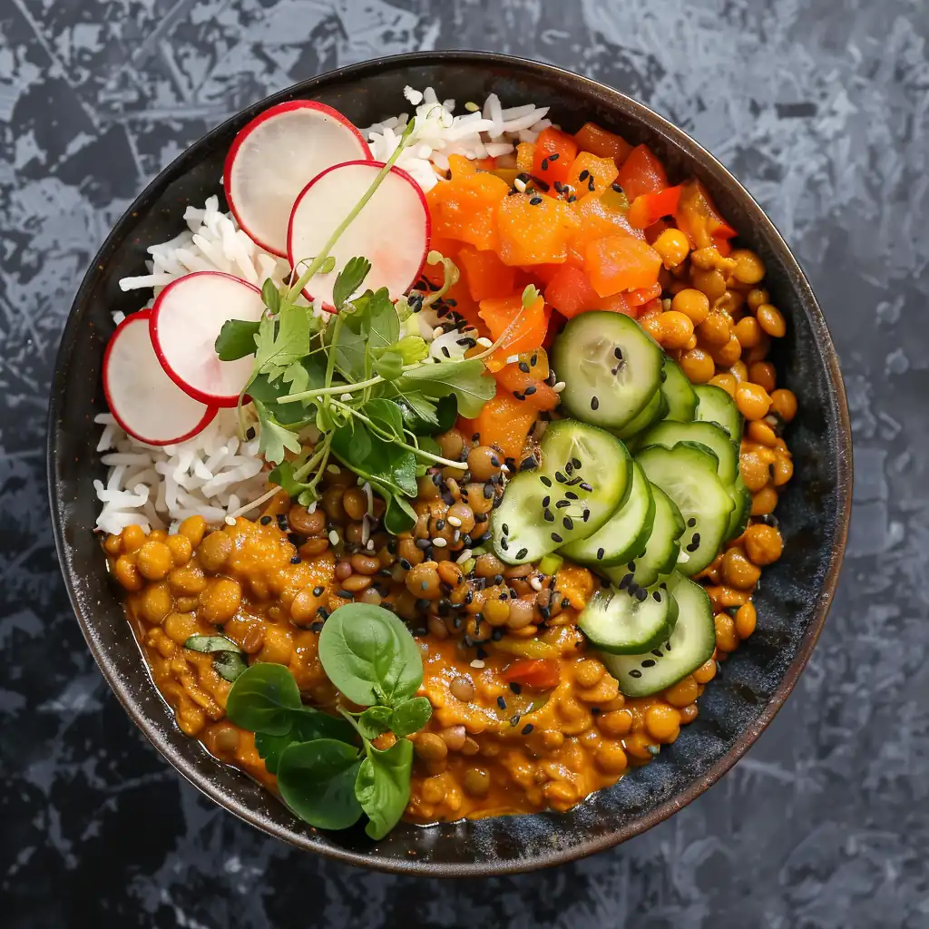 Gamer Meals for College Students | The Ultimate Budget-Friendly Guide 4 High-protein lentil curry bowl for student gamers