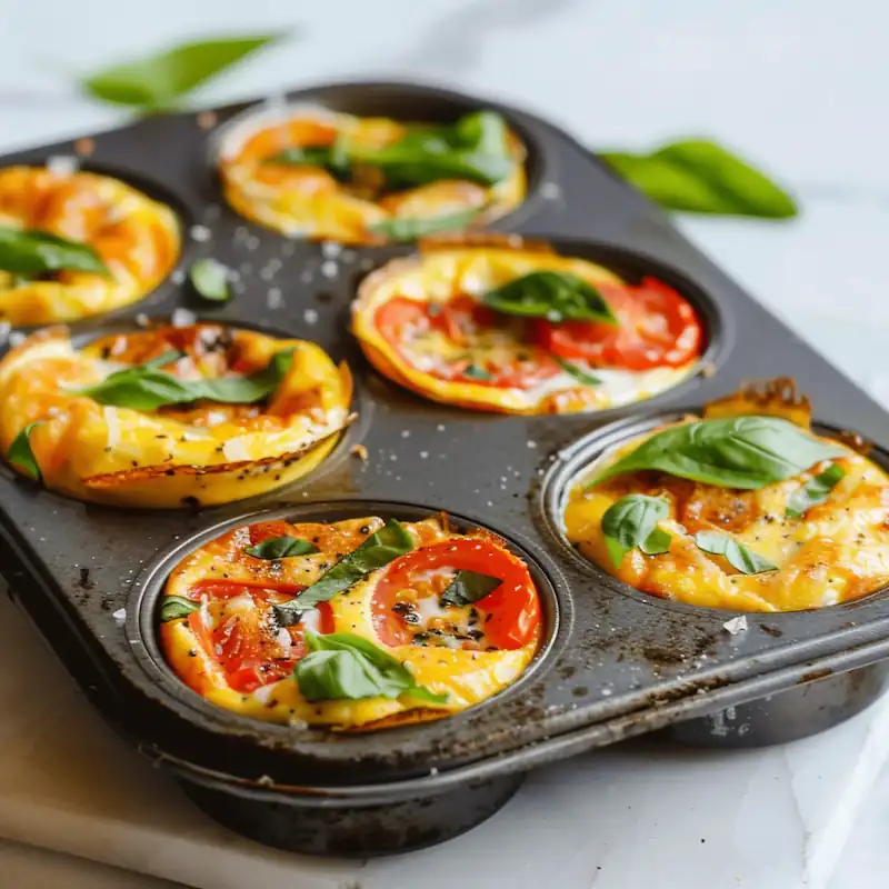 Baked keto egg muffins in a tray, perfect for a student meal prep breakfast