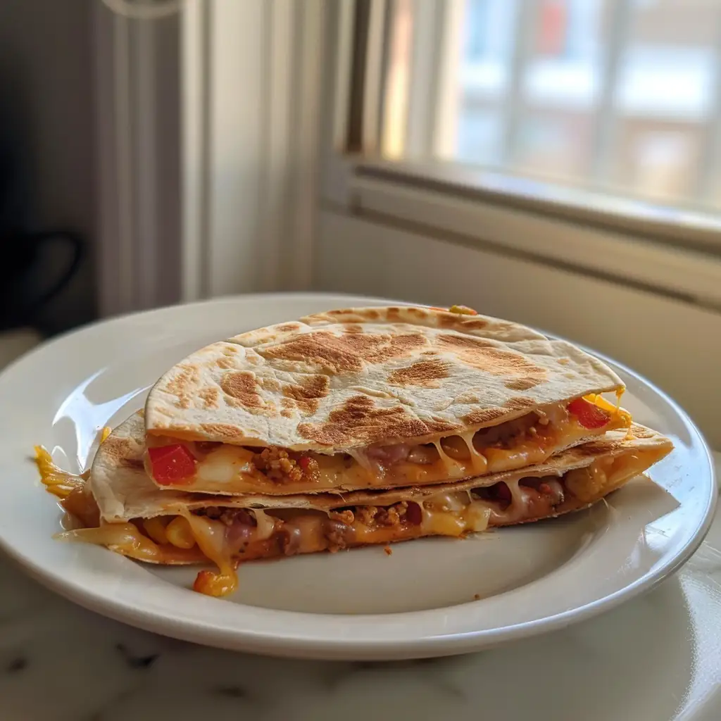 Gamer Meals for College Students | The Ultimate Budget-Friendly Guide 3 Microwave quesadilla on a plate in a dorm room