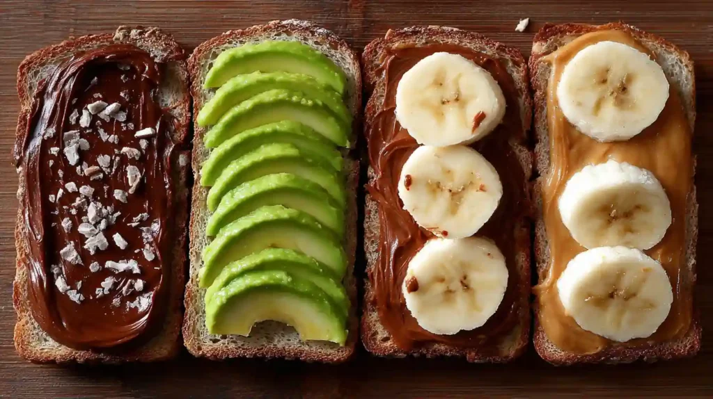 Cloud Toast Bread: The Fluffy TikTok Trend Every Student Needs to Try 7 Slices of Cloud Toast Bread with different toppings: Nutella, avocado, and peanut butter with bananas.