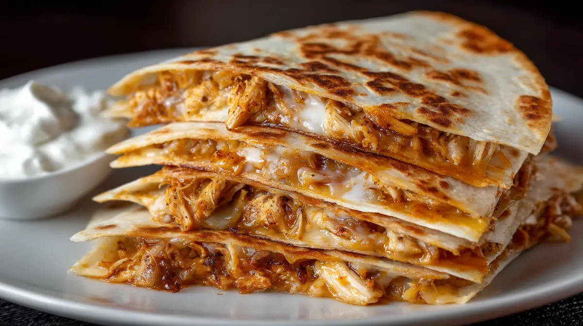 5 Minute BBQ Chicken Quesadilla