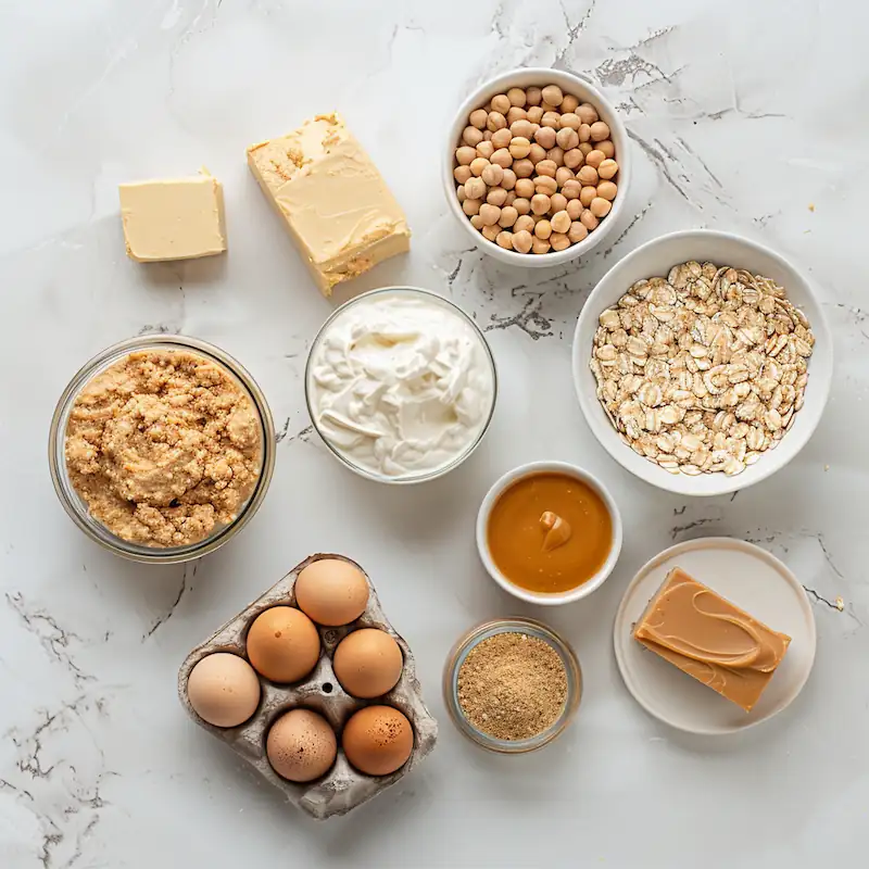 Budget protein foods for college students: eggs, canned tuna, peanut butter, yogurt, lentils, chickpeas, tofu, and oats with price and protein labels