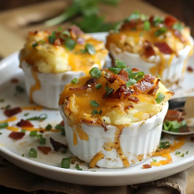 Golden-topped cowboy casserole muffin portions stacked in a freezer bag.