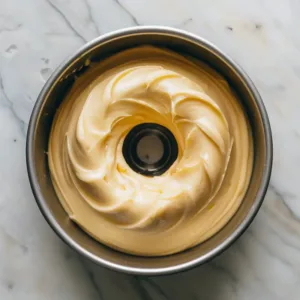Overhead close up of Meyer Lemon Chiffon Cake bat