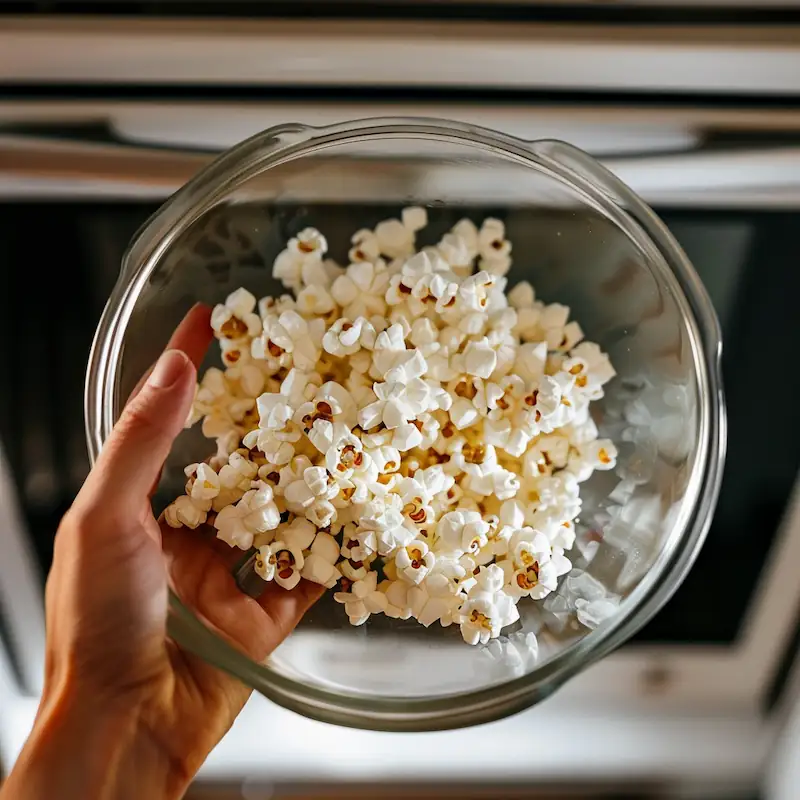 clear overhead photo showing popcorn kernels