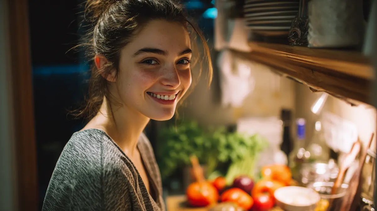How College Students Can Eat Healthy on a Tight Budget (Without Giving Up Pizza Nights) 1 college student preparing healthy budget meal in dorm kitchen