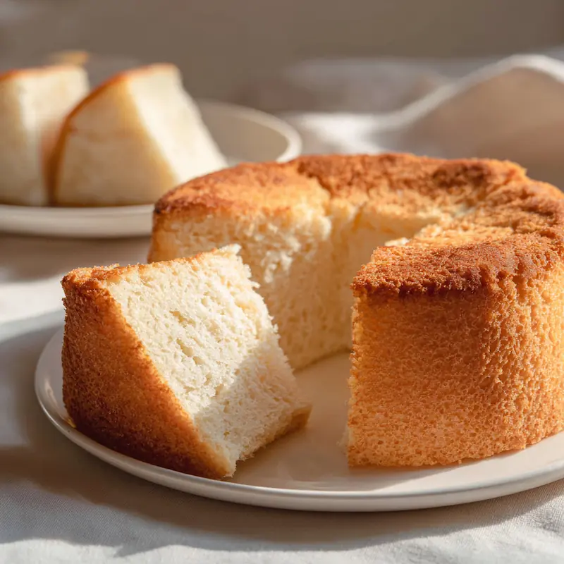 A soft dreamy vanilla sponge cake baked in a rice cooker