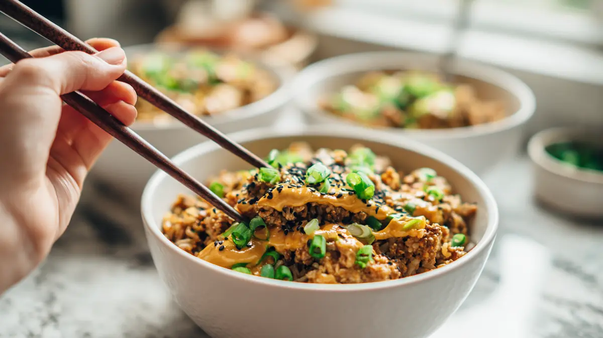 Bang Bang Ground Turkey Rice Bowls
