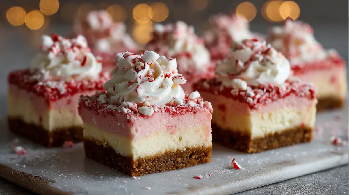 Candy Cane Cheesecake Bars (Baked & No-Bake Holiday Versions for Cozy Nights In)