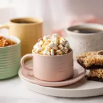 A hero image displaying an assortment of cheap desserts for college students, including mug cake, apple crisp, rice krispie treats, and 4-ingredient cookies on a bright white table with natural light.