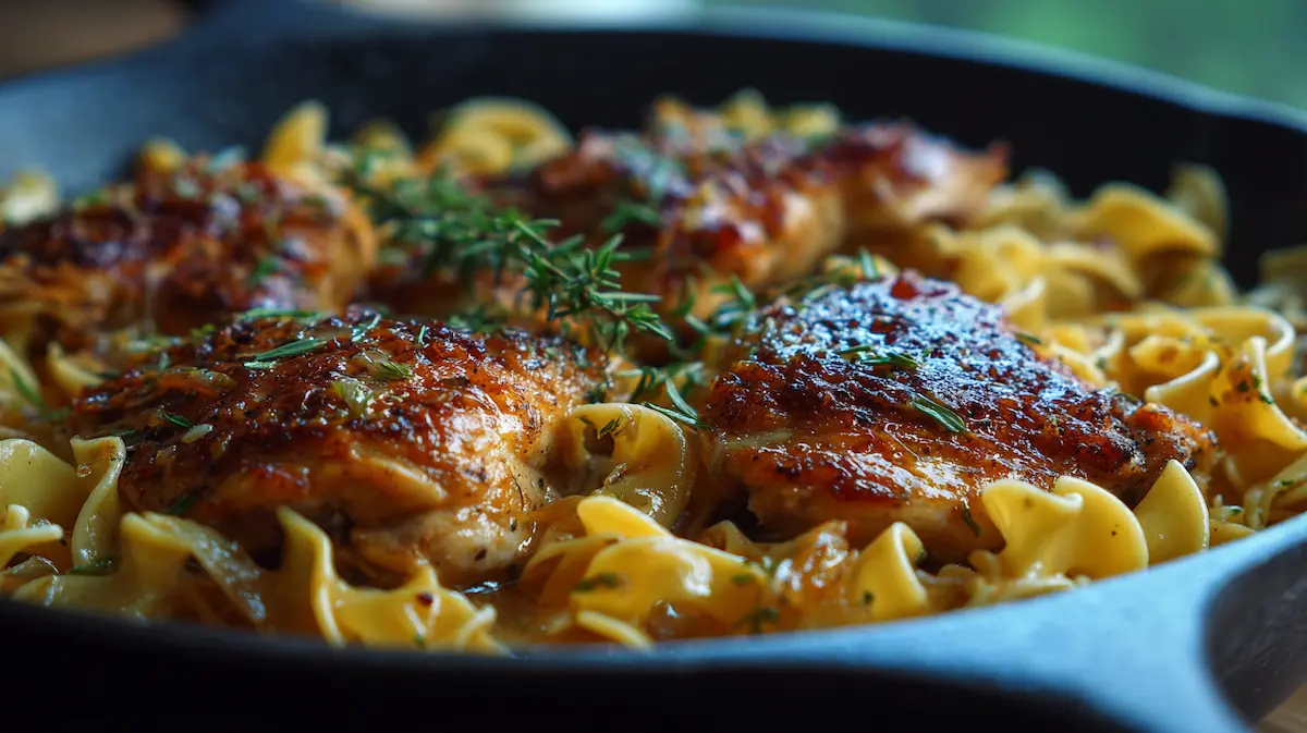 Easy One Pan Chicken with Buttered Noodles