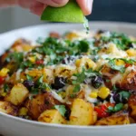Loaded potato taco bowl with black beans