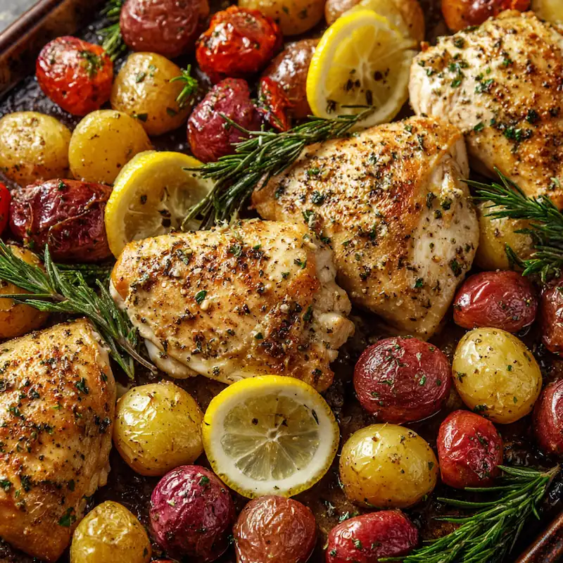 Sheet Pan Garlic Chicken and Potatoes