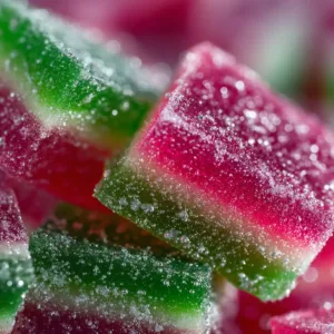 Easy Watermelon Rind Candy Recipe (Cheap, Zero-Waste & Perfect for Students!) 9 u6253788432 Macro shot of sparkling watermelon rind candy pie db14acee d229 4252 8ae8 674aec2a96fd 2