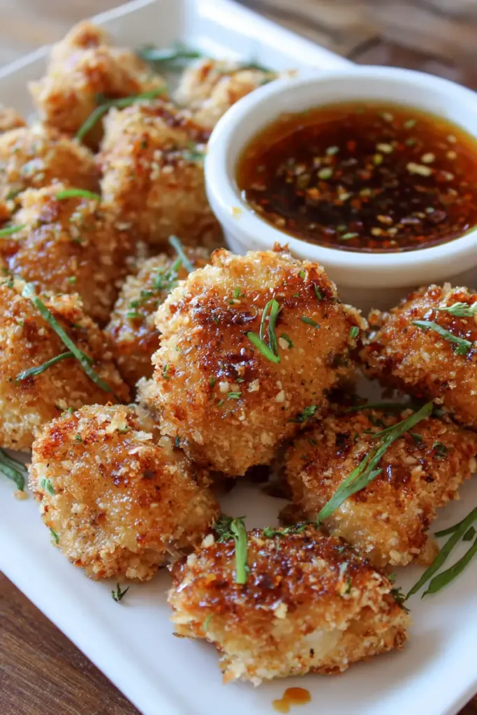Air-fried chicken bites seasoned simply for a low-calorie student dinner.