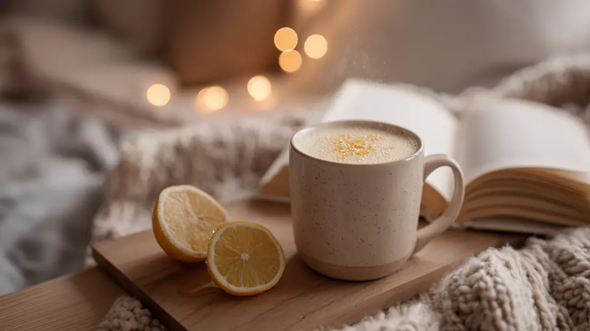 Magnesium Sleep Drink Recipe: The Easy Student Nighttime Elixir for Deep Rest 1 A warm mug of homemade magnesium sleep drink with honey, lemon, and cozy dorm lighting