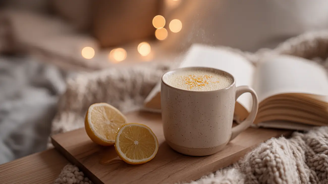 Magnesium Sleep Drink Recipe: The Easy Student Nighttime Elixir for Deep Rest 4 A warm mug of homemade magnesium sleep drink with honey, lemon, and cozy dorm lighting