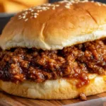 Old fashioned sloppy joes recipe served on a toasted hamburger bun with rich homemade sloppy joe sauce