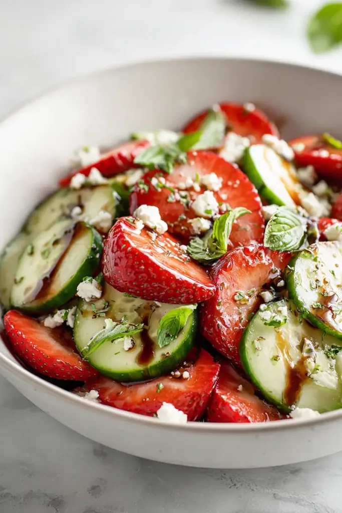 Strawberry Cucumber Salad with Honey Balsamic Dressing