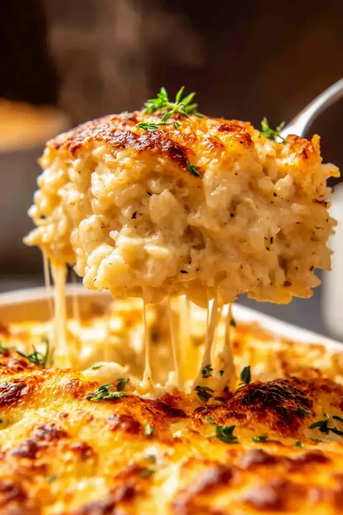 Easy One-Pan Chicken and Rice Recipes That Always Work 2 One-pan cheesy chicken and rice casserole baked until golden and creamy