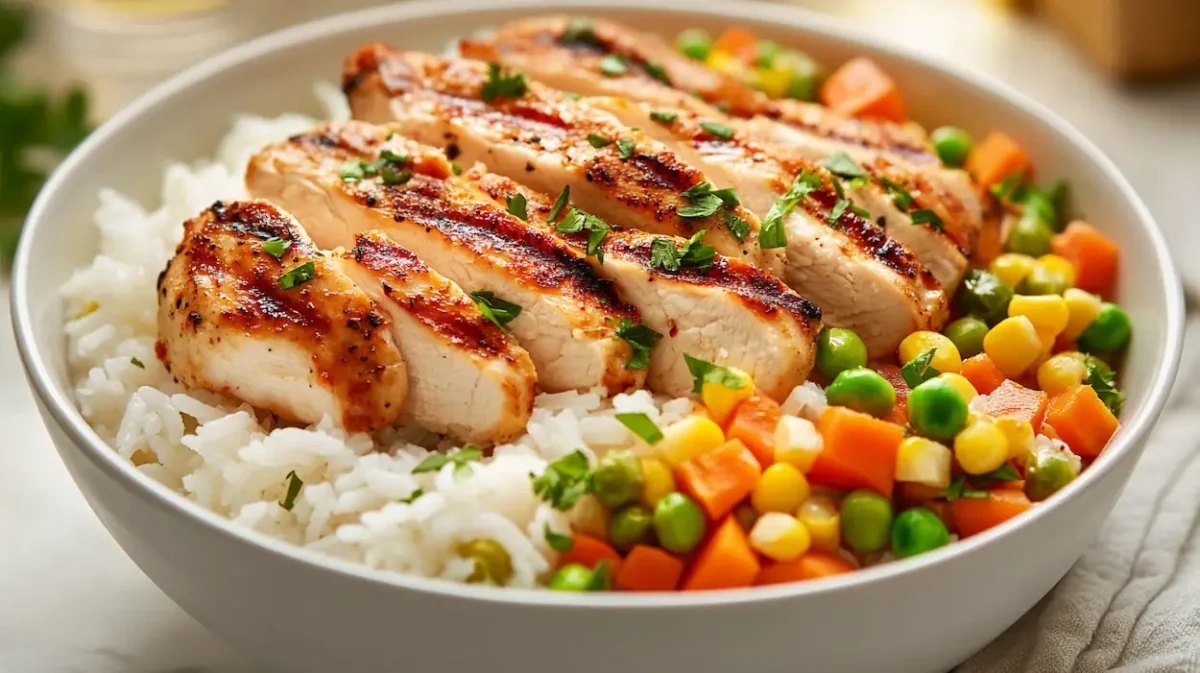 5 dollar meals for students chicken rice bowl with vegetables and rice