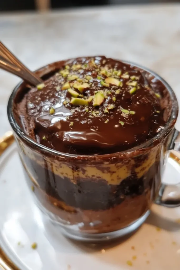 Dubai Chocolate Recipes (Easy Versions for Students & Viral Desserts) 6 Dubai chocolate mug dessert easy student recipe