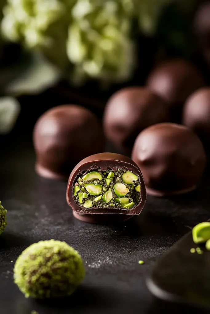 Dubai Chocolate Recipes (Easy Versions for Students & Viral Desserts) 5 Dubai chocolate bites with pistachio filling