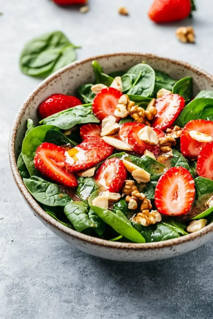 Easy Spring Strawberry Recipes: 5 Fresh & Budget-Friendly Ideas 6 strawberry spinach salad with fresh strawberries and leafy greens