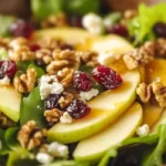 Apple Cranberry Walnut Salad (The Perfect Fall Salad) Fresh apple cranberry walnut salad with sliced apples, dried cranberries, toasted walnuts, feta cheese, and honey vinaigrette.