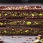 Dubai chocolate bar with pistachio filling and crispy kataifi texture