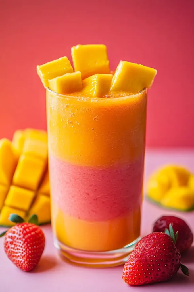 sunrise sunset smoothie 5 minute tropical smoothie recipe no banana healthy breakfast smoothie