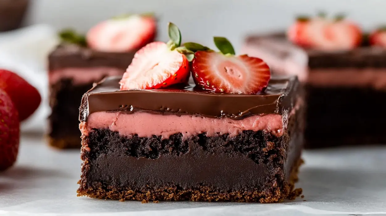 Chocolate Covered Strawberry Brownies