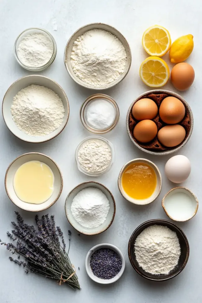 Ingredients for the Best Mini Lemon Bundt Cakes